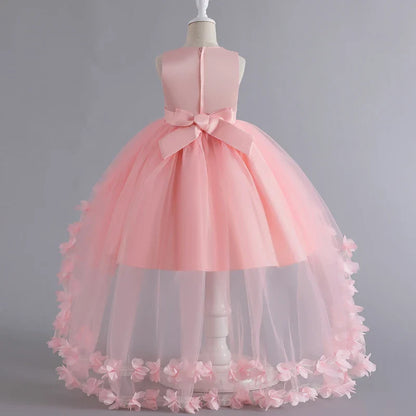Kids for Girl's 3 to 12 years old Formal Evening Trailing Dress Sleeveless Princess Fluffy Cake Dinner Performance Dance