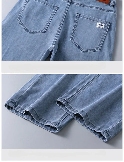 Business Jeans Men's Spring Thin Casual Straight Fashion Loose Brand Pants Comfortable Male Denim Trousers Versatile