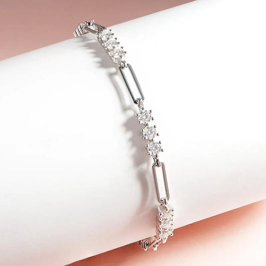 18K Plated 3mm 100% Real All Moissanite Bracelets for Women Men Classic Lab Diamond Chain Sterling Silver 925 Wholesale