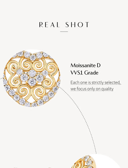 Luxury Heart Shape All Moissanite Earrings for Women D VVS1 Color s925 Sterling Silver Fine Jewelry Mother's Day Gifts