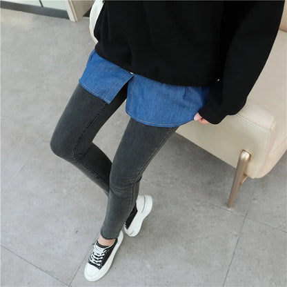 Women Blue Detachable Underskirt Shirt Extenders Layering Irregular Fake Top Blouse Tail Hem Adjustable Shirt Hemline