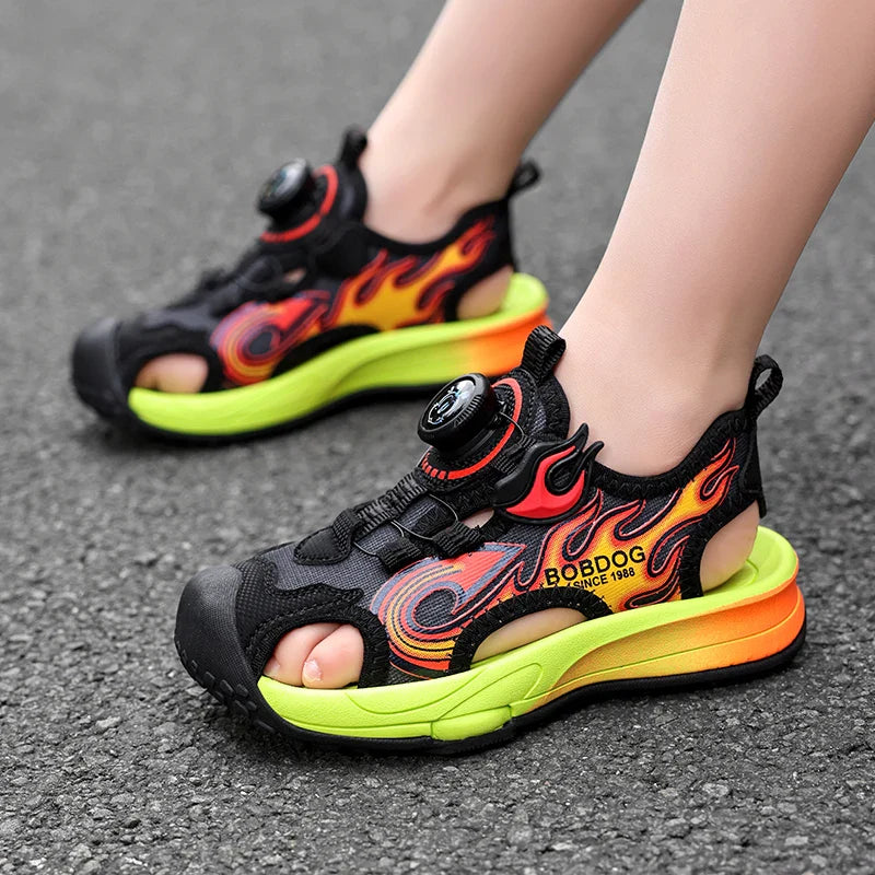 Children Sandals Lightweight Soft Sole Daily Wear Hollow Out Beach Shoes Anti Slip Wear-resistant Versatile Sports Leisure Shoes