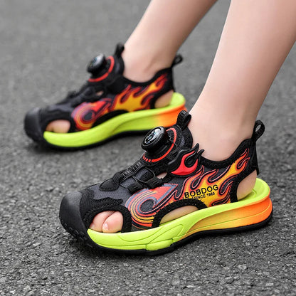 Children Sandals Lightweight Soft Sole Daily Wear Hollow Out Beach Shoes Anti Slip Wear-resistant Versatile Sports Leisure Shoes