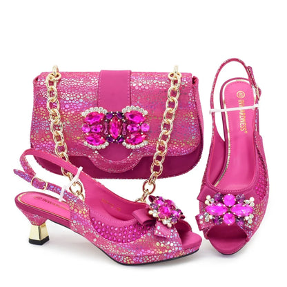 Lastest Italian Design Fashion Style Ladies Shoes with Matching Bag Set 2026 Nigerian Shoes and Bag Set! HX1-1