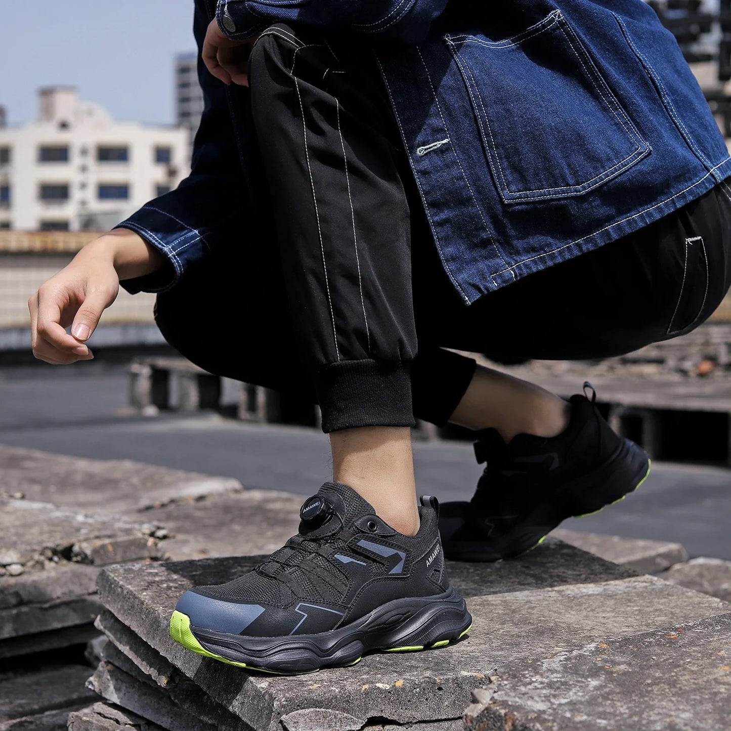 Steel Toe Safety Shoes Men, Anti-Puncture Anti-Smash Non Slip Industrial Work Boots, Lightweight CE New Work Safety Shoes