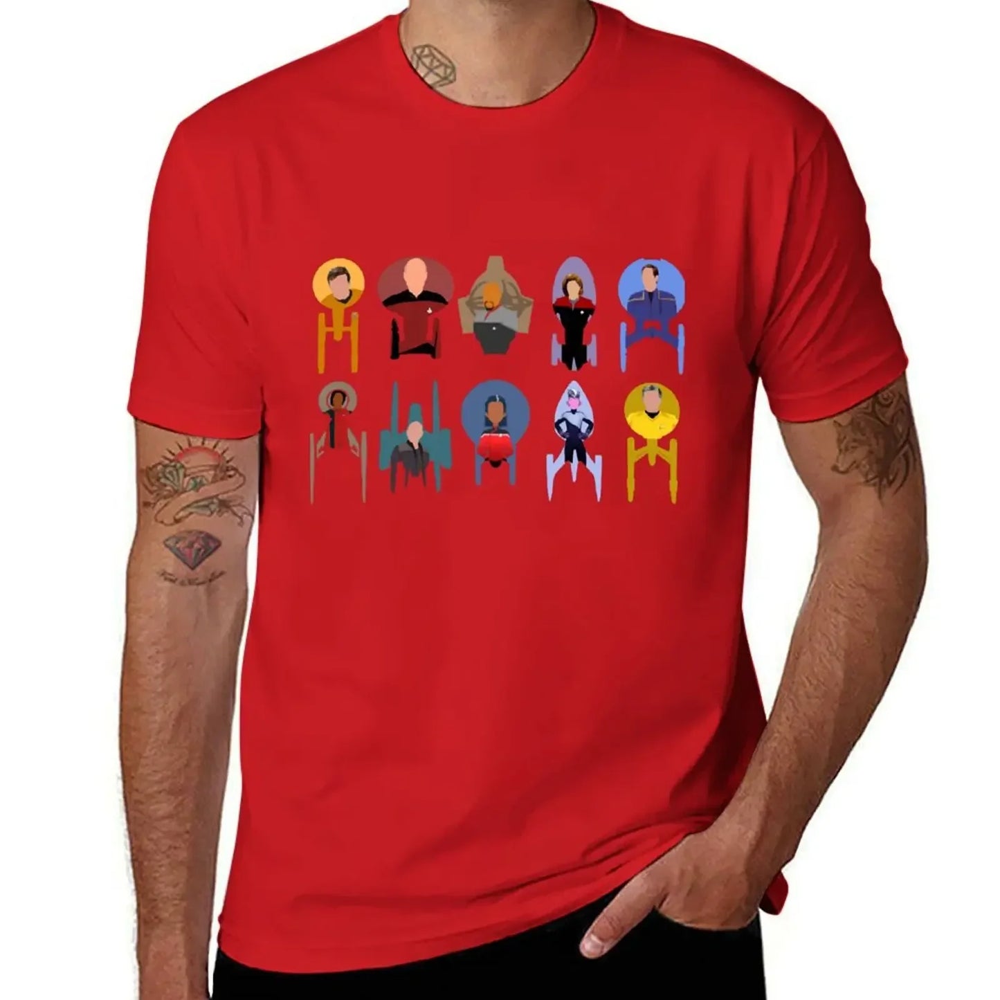 Trek ships & captains T-Shirt hippie clothes summer top oversized anime figures mens tall t shirts