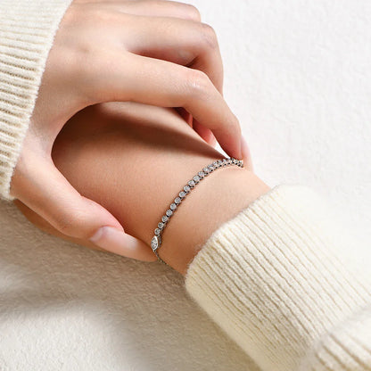 Adjustable Moissanite Tennis Bracelet Original Snake Shape S925 Sterling Silver for Women Birthday Gifts Jewelry 16+5cm