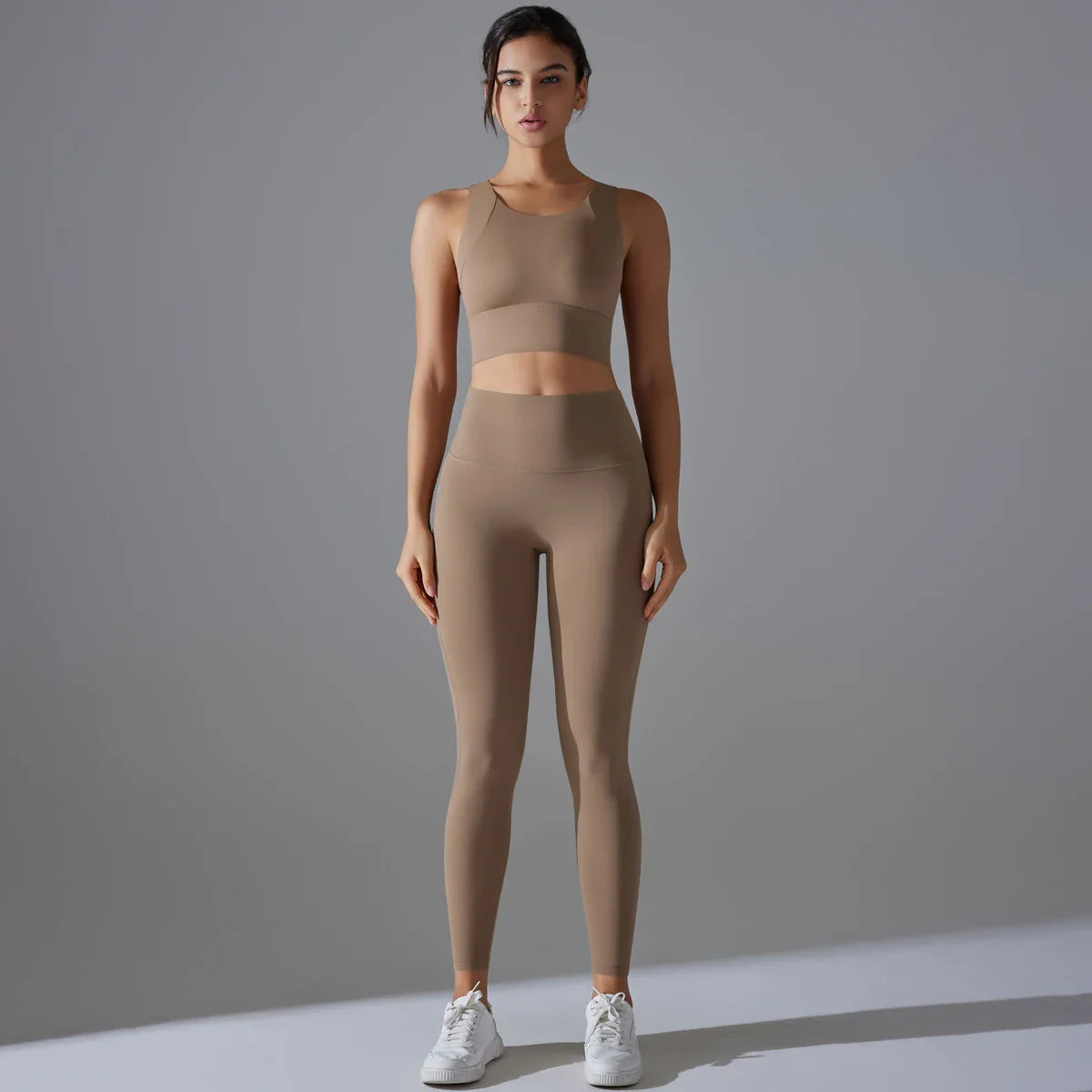 Yoga Set Women's tracksuit Women Fitness Crop Top Shockproof Sports Bras Yoga Gym Running Pants Sportswear Running Fitness Yoga