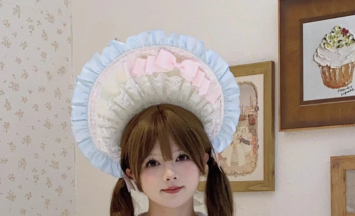 New 2025 Summer Original Sweet Lolita Jsk Dress Cute Bow Lace Stitching Kawaii Girls Women Elegant Slim Suspender Dresses