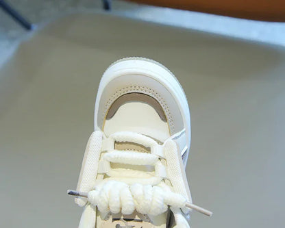 Children Tennis Shoes Spring Autumn Patchwork Leather Sports Shoes for Boy Girl Causal Versatile Kids Fashion Running Sneakers