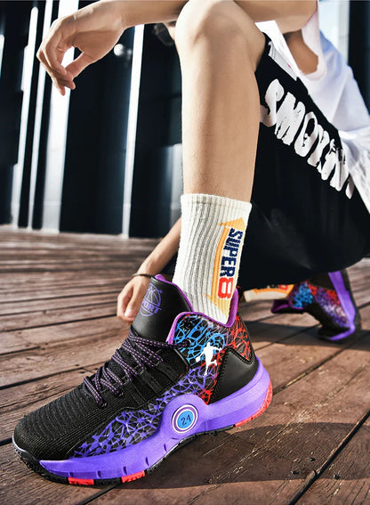 Kids Basketball Shoes Anti-slip High-Top Basketball Combat Boots Boys Girls Cushioned Trainers Children‘s Ankle Support Sneakers