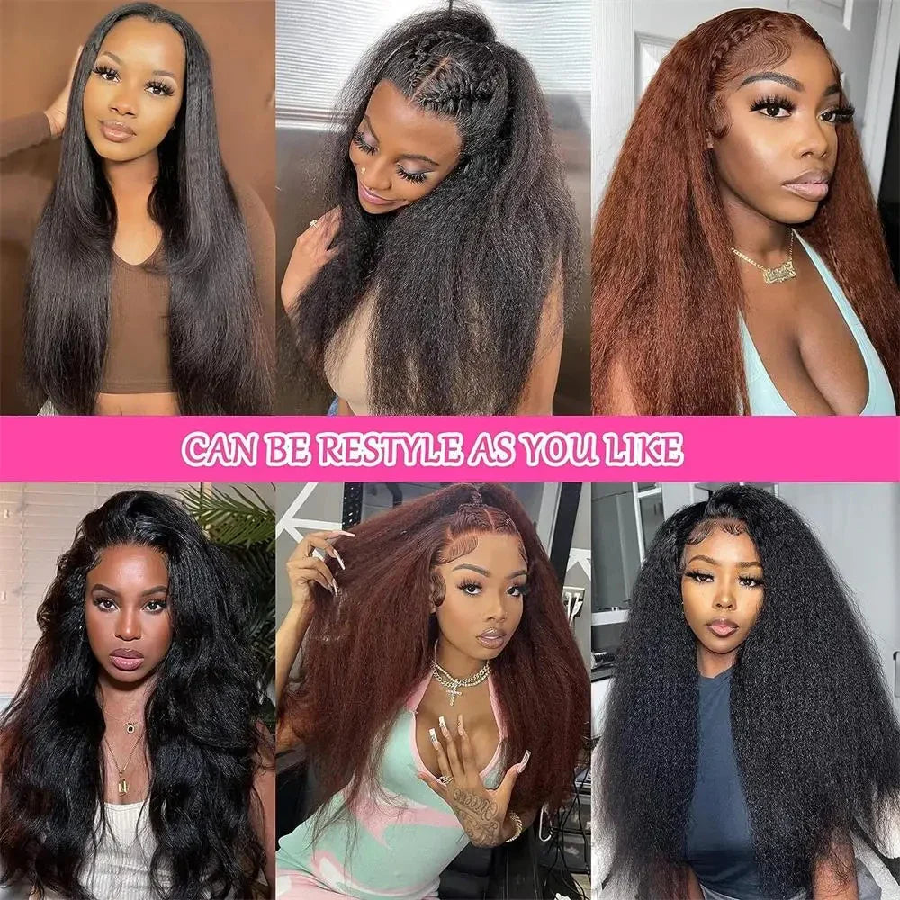 Straight Human Hair Wigs 13x4 5x5 HD Lace Front Human Hair Wigs Yaki Straight Frontal Lace Wig for Black Women Ready to Go