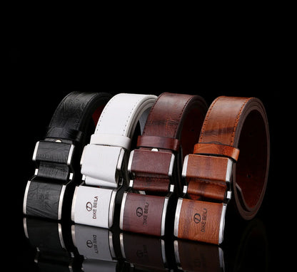 New men's belt korean fashion smooth buckle business casual belt fashion young men's trouser designer luxury brand belts