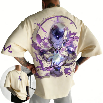 Anime Cotton T-shirt Summer New Frieza Printed Men's and Women's Trendy Versatile Loose Casual Short Sleeve Top