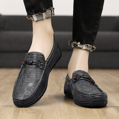 Fashion Leather Men Casual Shoes Slip on Formal Loafers Luxury Brand Comfortable Men Italian Soft Male Driving Shoes