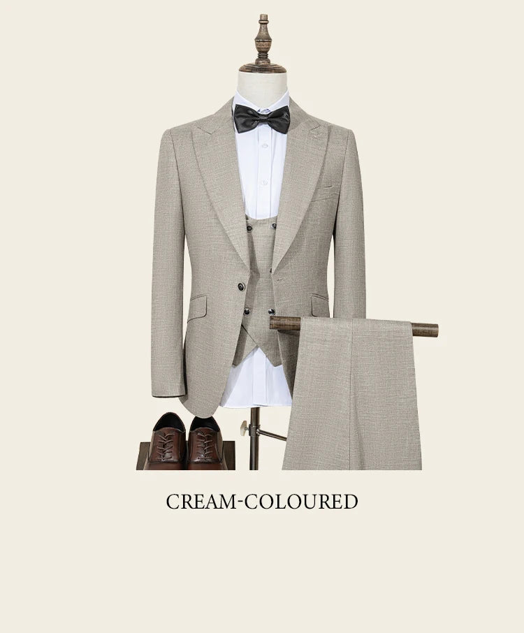 High Quality Male Groom Wedding Blazers Slim fit casual evening gown Business Office Men's Suits
