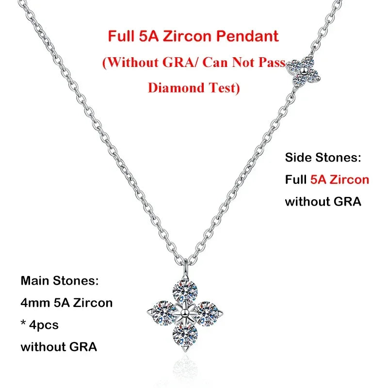 Lucky Clover GRA Certified 1.2cttw D Color Moissanite Diamond Bracelet for Women 925 Silver Plated 18k Hand Link Bracelets