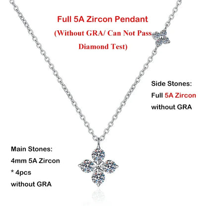 Lucky Clover GRA Certified 1.2cttw D Color Moissanite Diamond Bracelet for Women 925 Silver Plated 18k Hand Link Bracelets