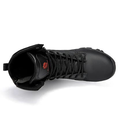 High-Top Anti-Smashing Work Boots Outdoor Waterproof Safety Shoes Steel Toe Non Slip Men's Boots Fashion Protective Men Shoes