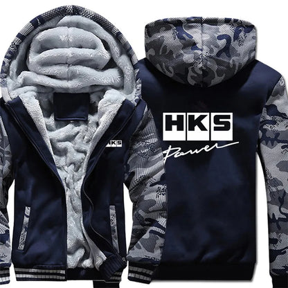 HKS Power and Sports Hoodies Men Streetwear Coat Wool Liner Jacket HKS Sweatshirts Warm Hoody