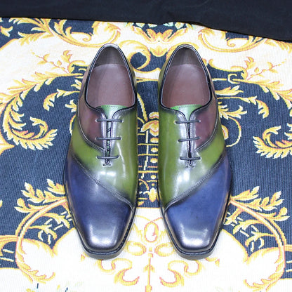 Luxury Men's Patent Leather Dress Shoes Alligator Pattern Oxford Brogue Lace-Up Formal Shoes for Office Wedding Party