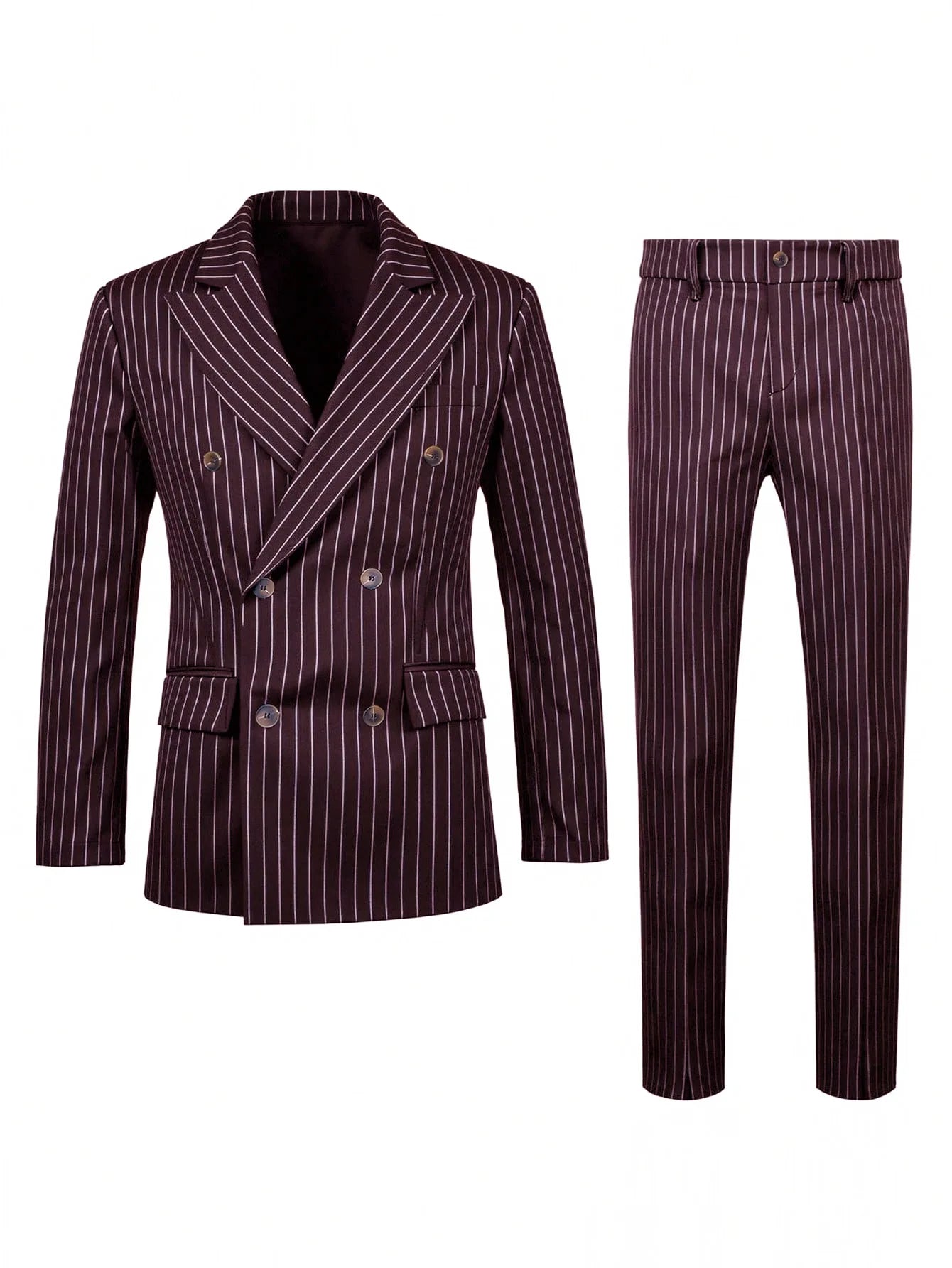 High-quality European and American Men's Clothing, Formal Suits with Stripes, Trousers for Business, Formal Dinners, Weddings