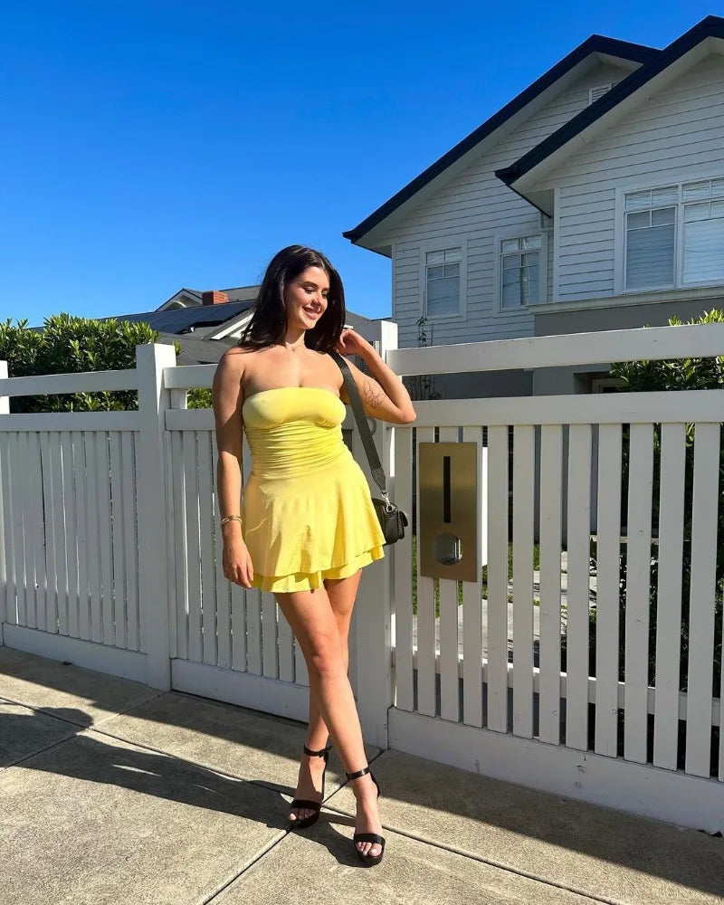 Bodycon Beach Dress For Women High Waist Slim Mini Dress Ladies Holiday Casual Off Shoulder Sexy Dress Woman 2024
