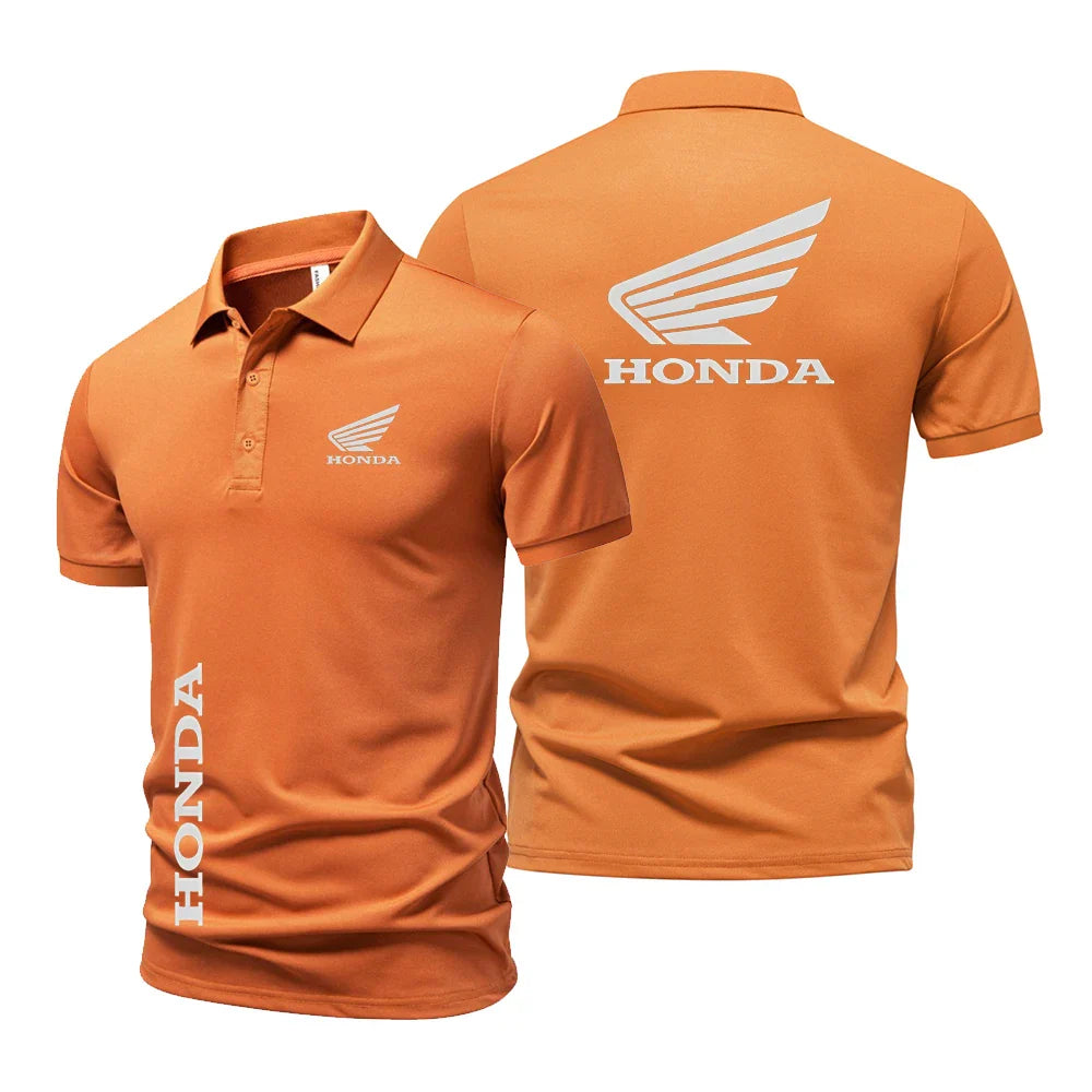 Summer high quality tops men and women short-sleeved t-shirts Honda racing POLO shirts motorcycle print t-shirts