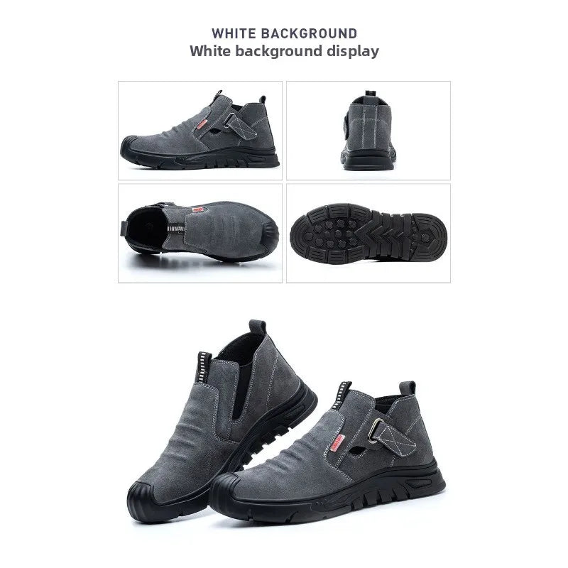 Labor protection shoes with steel toe caps, anti smashing and anti stabbing welding shoes, anti slip and wear-resistant shoes
