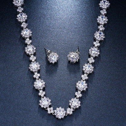 Classic Hot Sale 5 Colors Options High Quality Round Zirconia Jewelry Sets for Elegant Women Wedding Dress Accessories