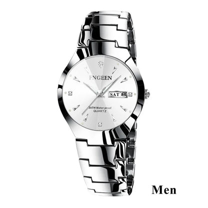5808 Relogio Feminino Couple Watch Men Quartz watch for Lovers Luxury Womens wristwatch Stainless Steel Waterproof