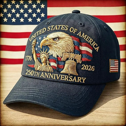 US 250th Anniversary Cap Retro Washed Patriotic Cap Trucker Hat Outdoor Sunhats Sports Hat reathable Baseball Caps for Men Women