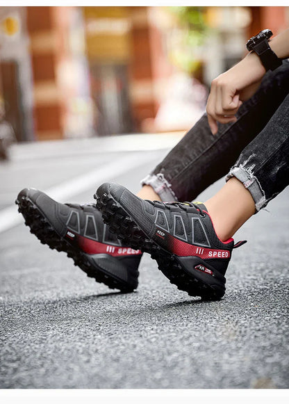 Men‘s Waterproof Hiking Shoes Outdoor Trainers Lace-up Climbing Shoes Women Trekking Sneakers Anti-slip Hunting Tactical Sneaker