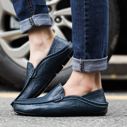 Summer Fashion Men Loafers Italian Casual Luxury Brand Men Shoes Genuine Leather Moccasins Light Breathable Slip on Boat Shoes