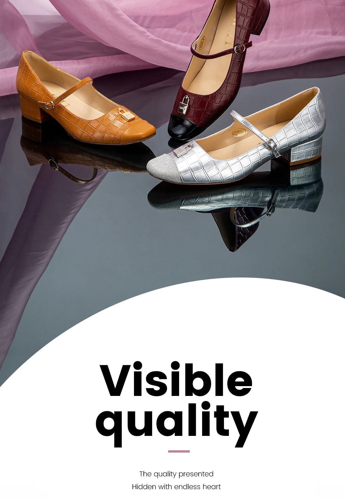 Women's High Heels New Low Heel Texture Mommy Casual Shoes Mary Jane Shoes