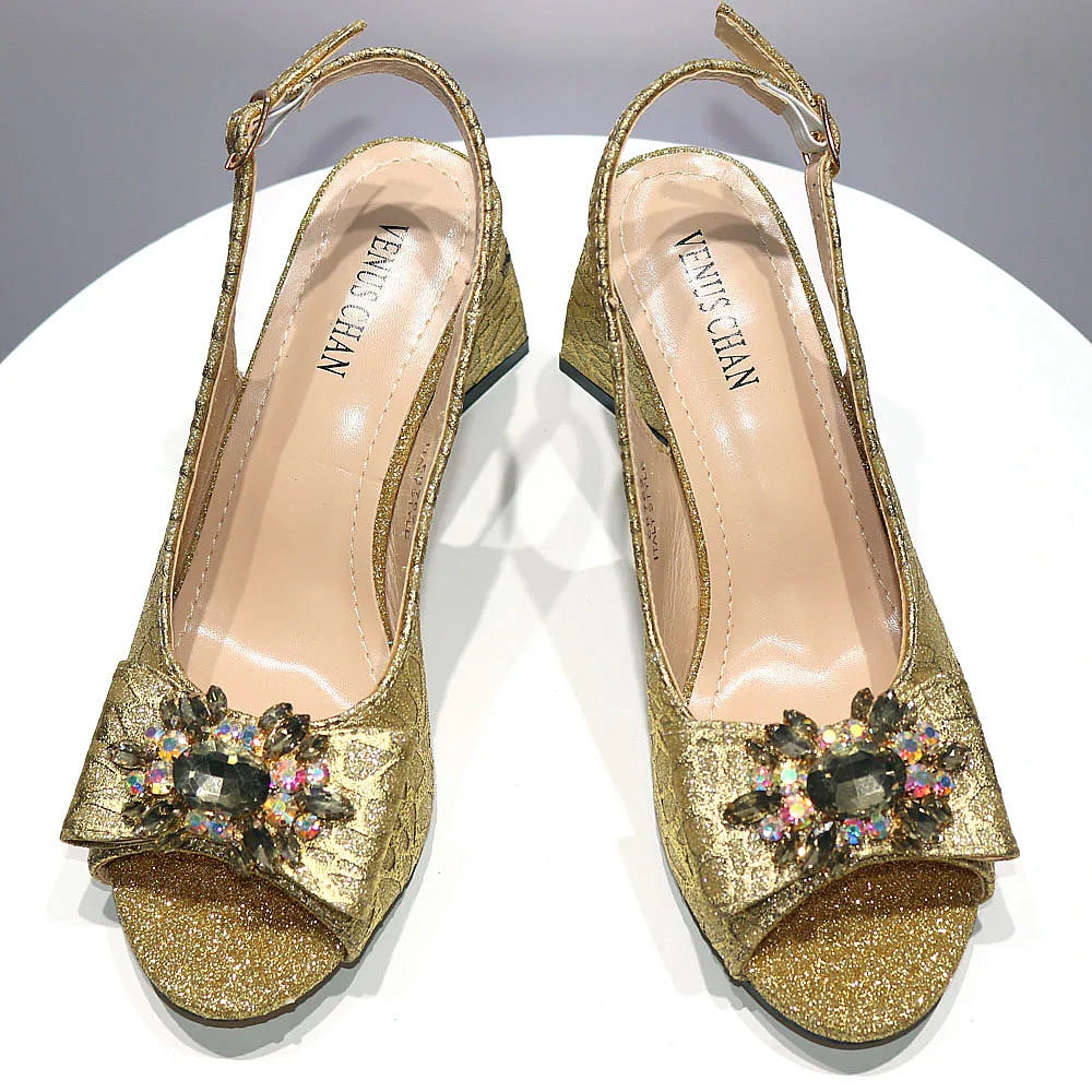 African Fashion Italian Shoes And Bag Sets For Evening Party With Stones Colorful Italian Handbags Match