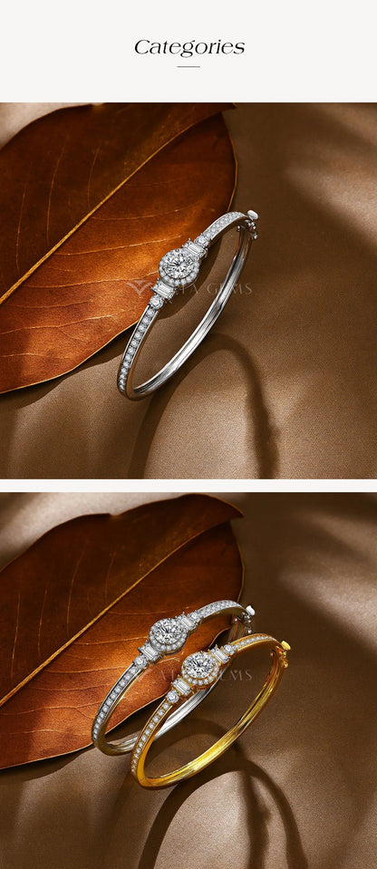S925 Silver Moissanite Bracelets For Women Men 18K Gold Plated 4.52CTW D VVS1 Diamond Wedding Party Tennis Luxury Gifts