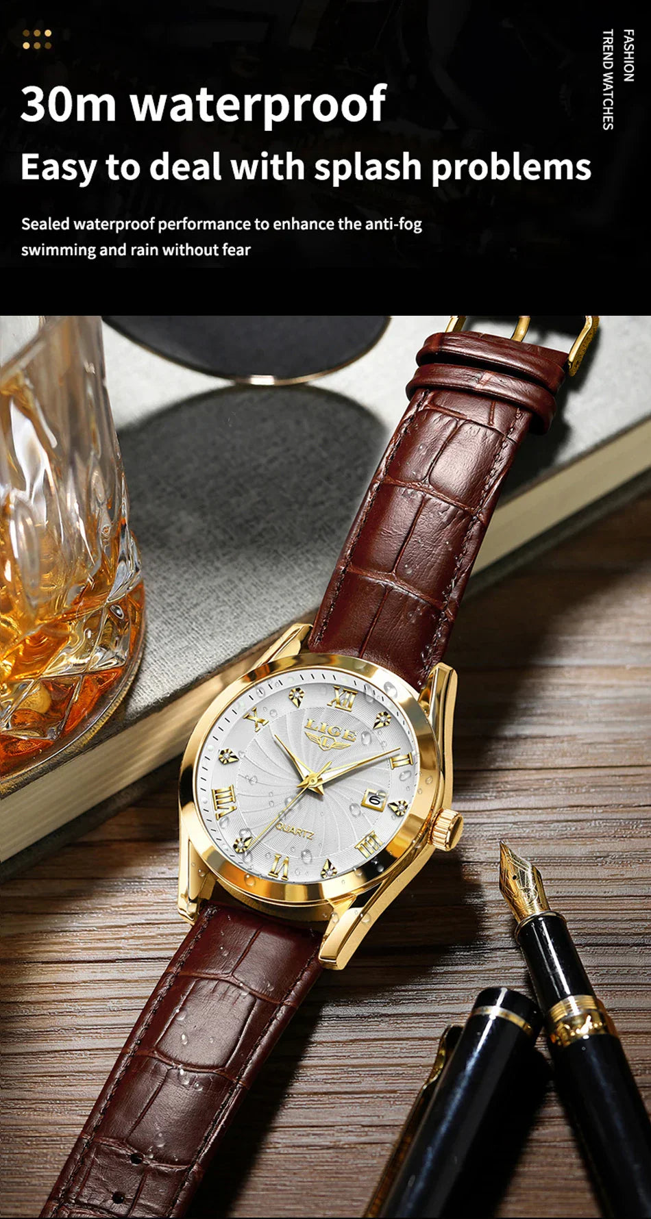 Women Watch Fashion Leather Military Sport Waterproof Watches For Women Top Brand Luxury Women's Bracelet Watch Reloj Mujer