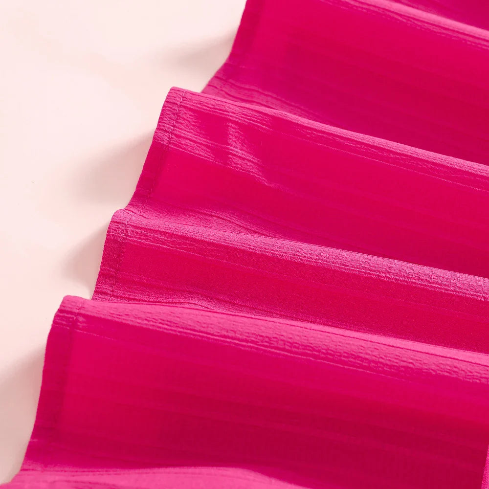 Vestido Feminino de Verão Ombro a Ombro Cinto Cor Sólida