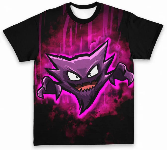 Dark Style T-Shirt, Gastly Evolution Chain 3D All-Over Print Personalized Short Sleeve