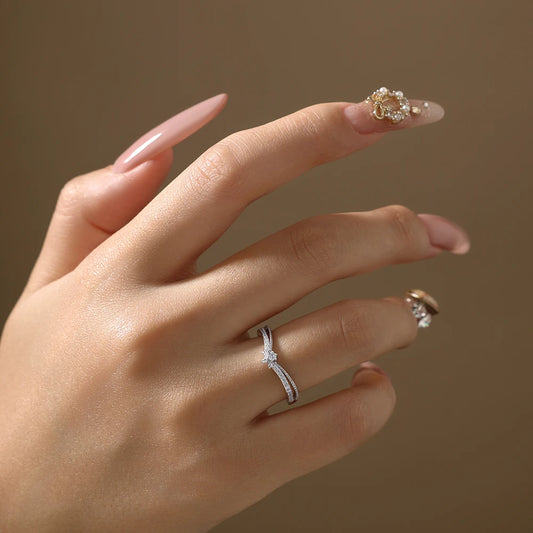 Stackable Synthetic Moissanite Ring for Women Handmade 925 Sterling Silver Yellow Gold plated Crown Wedding Band Jewelry
