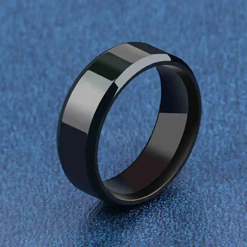 Jewelry Ring for Women Stainless Steel Black Rings Wedding Engagement