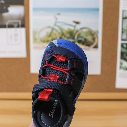 Baby Camouflage Sandals Boys Anti-kick Anti-slip Sport Sandals Girls Breathable Mesh Sandals