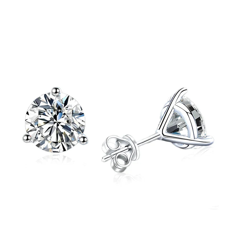 0.5ct 1ct 2ct Champange Blue Rainbow Moissanite Earrings for Women 925 Sterling Silver Lab Diamond  Women's Earring Studs