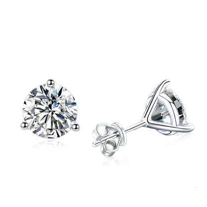 0.5ct 1ct 2ct Champange Blue Rainbow Moissanite Earrings for Women 925 Sterling Silver Lab Diamond  Women's Earring Studs