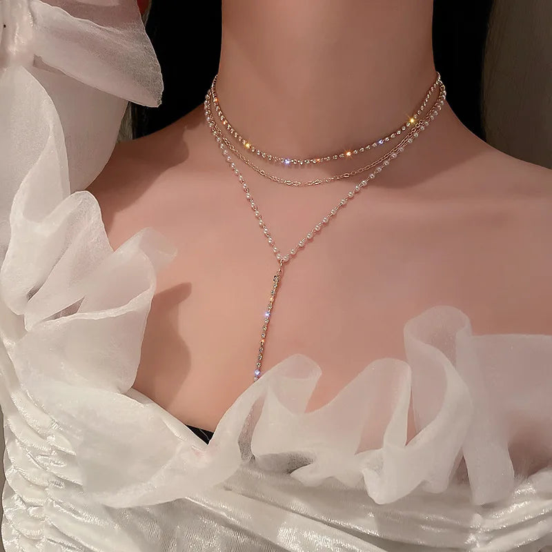Heart Shape Pendant Necklaces Silver Color 5A Cubic Zirconia Minimalist Style Clavicle Chain Women And Girl Jewelry