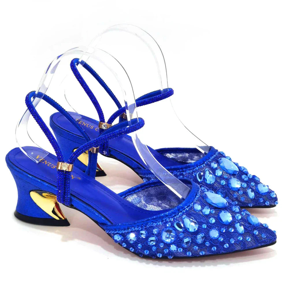 Newest INS Style Lace Elegant High Heels Pointed-Toe Nigeria Popular Design African Ladies Shoes And Bag Set