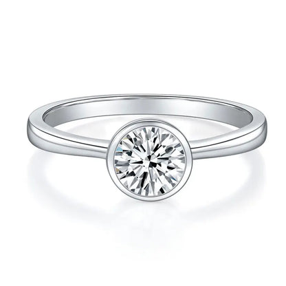 3 Stones Moissanite Engagement Ring s925 Sterling Silver Plated 18k White Gold GRA Certified Promise Rings for Women