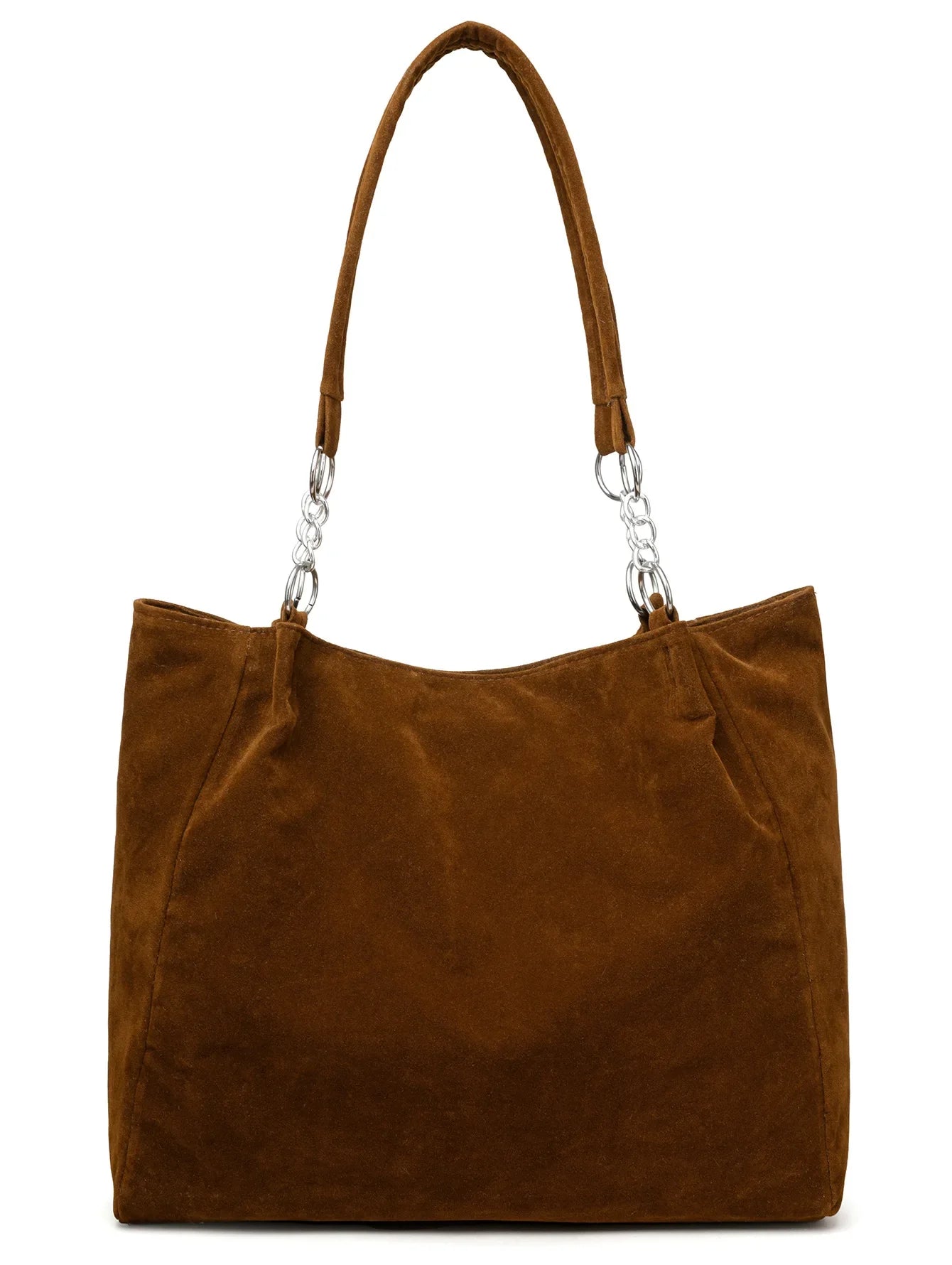 European American Autumn Winter Large Capacity Suede Women's Bag, Vintage Handbags Women Shoulder Bag, Retro Faux Suede Tote Bag