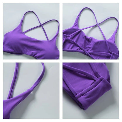 Two Pieces Yoga Set Women Gym Shorts Sports Suit Female Soften Skin-Friendly Activewear Beauty Back Women Sportswear